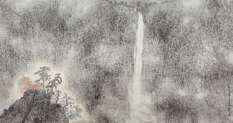 Zhi Guan, 2019, Majesty Beyond a Myriad Valleys, Ink and colour on paper