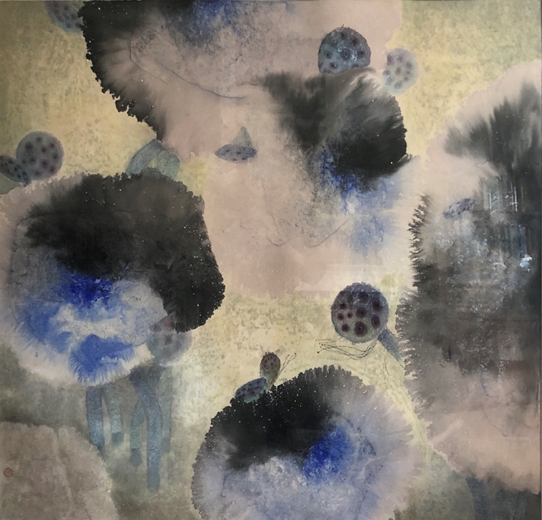 Yanping Yang, 1996-1997, Misty Snow, Coloured ink on rice paper