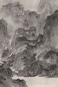 Xiangzhou Tai, 2022, Sun shower in a spring mountain , Ink on paper