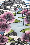 Ch'ing Lo, 2008, Dreaming of Visiting Peach Blossom Spring, Ink and colour on paper