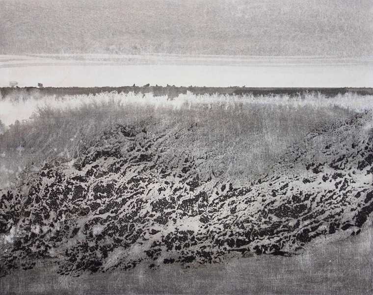 Li Chevalier 诗蓝, 2022, Plainscape 1, Ink and mixed media on canvas