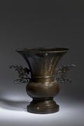 dated 1730, Bronze Temple Flower Vase 