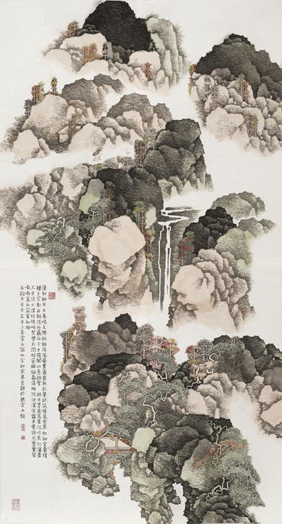 Xubai Li, A Six Feet Scroll of Golden Autumn and Chilly Green,
2015