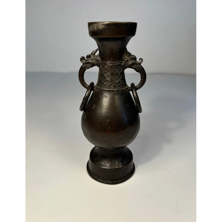 China, Yuan-Early Ming dynasty\, Yuan/Ming Dynasty, c. 14th century, Bronze Flower Vase, Bronze