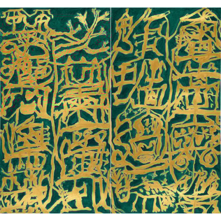 Ligang Wei, 2018, Gathered Incense Burners, Ink and acrylic on paper