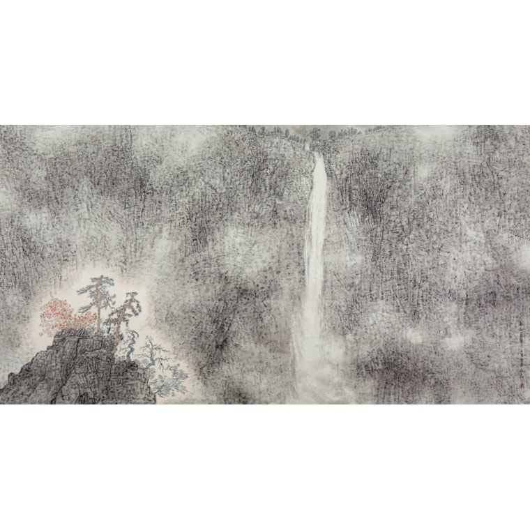 Zhi Guan, 2019, Majesty Beyond a Myriad Valleys, Ink and colour on paper