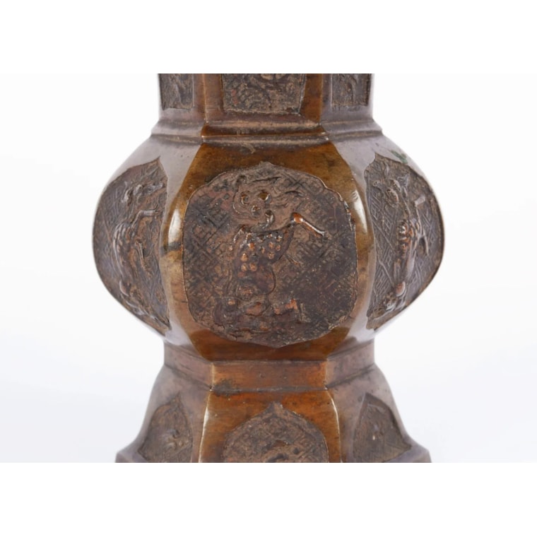 17th - 18th century, Japan, Edo period or earlier, 17th century, Bronze Flower Vessel, Bronze