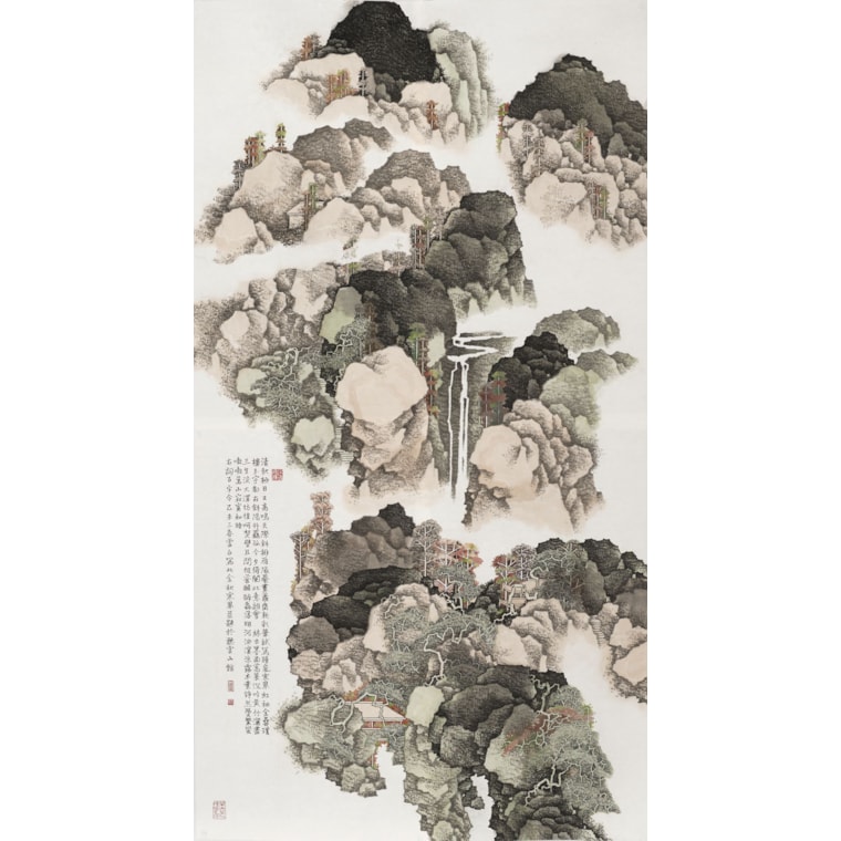Xubai Li, 2001, A Six Feet Scroll of Golden Autumn and Chilly Green