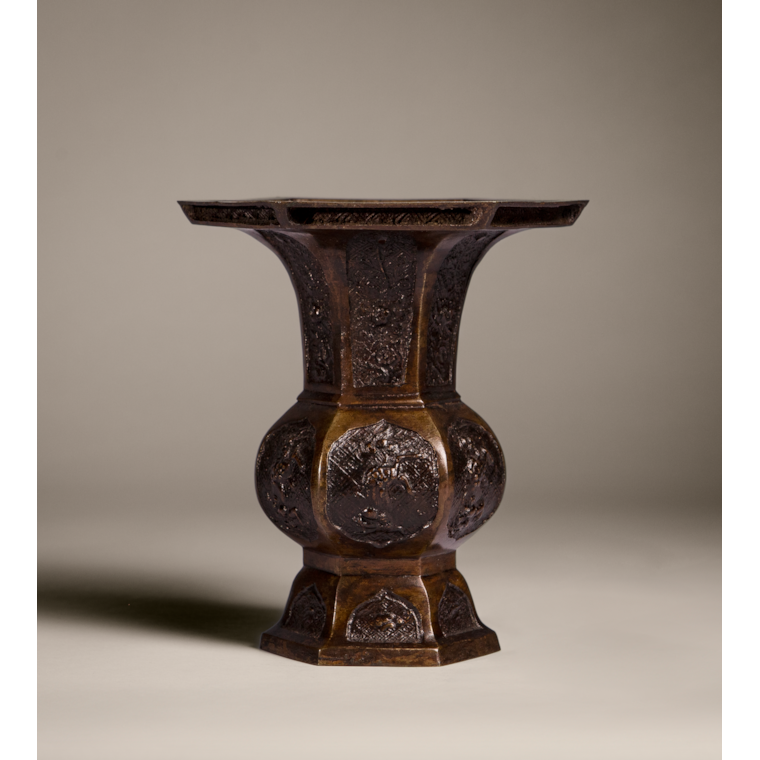17th - 18th century, Japan, Edo period or earlier, 17th century, Bronze Flower Vessel, Bronze