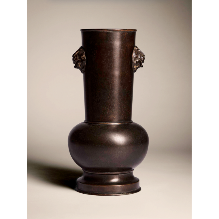 Yuan or Early Ming, 1368-1644, Bronze Flower Vase, Bronze