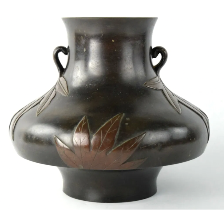 japan, Meiji period, Bronze Flower Vase, Bronze