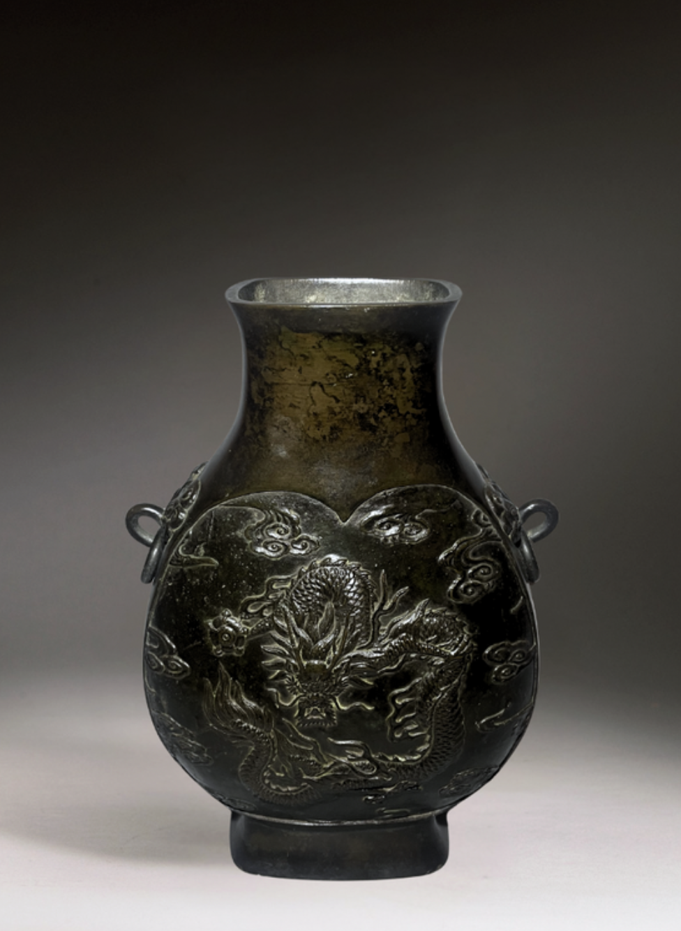 Japan Edo period 17-18th century, Bronze Dragon Flower Vase