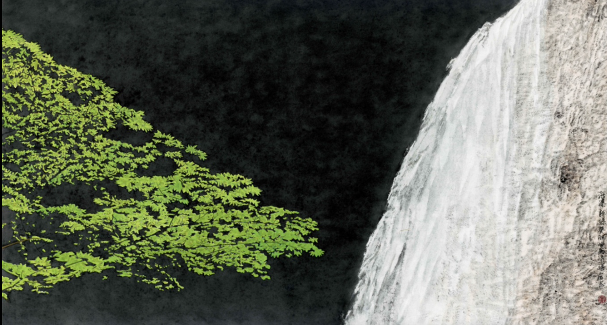 Soaring Waterfall & Fresh Greenery