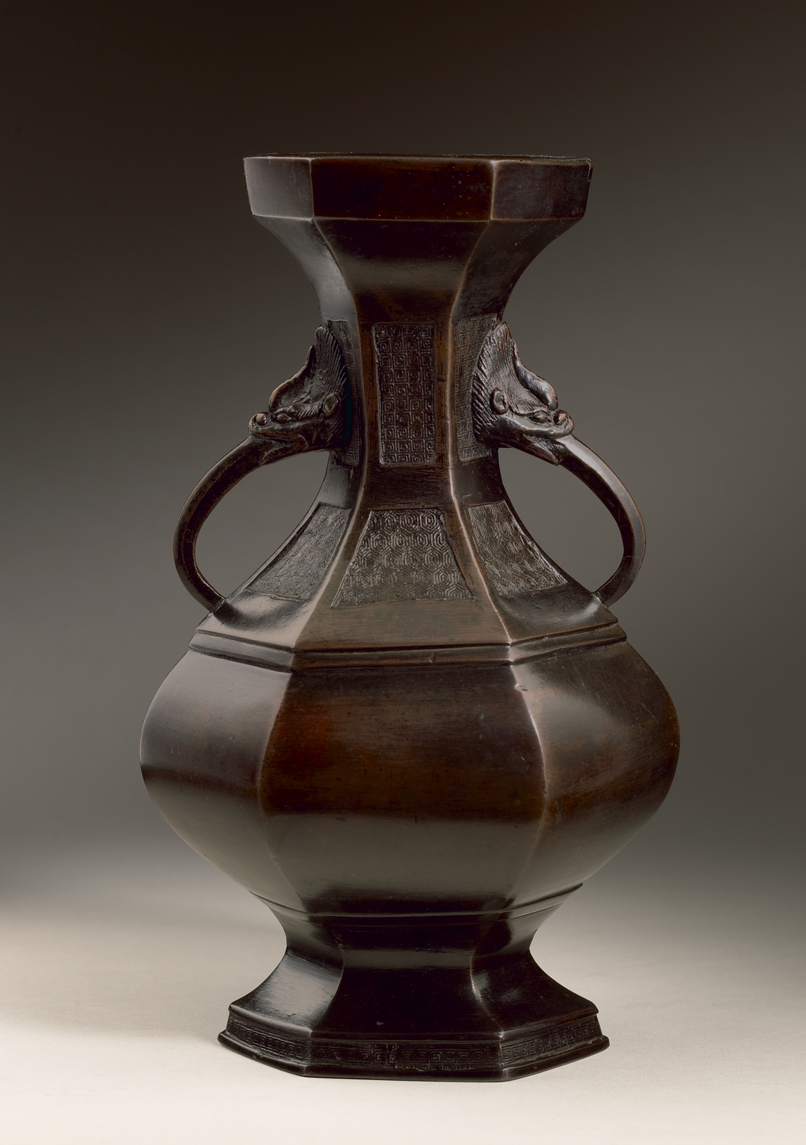 Japan Edo period 18th century, Bronze Flower Vase, Bronze